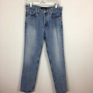 London Vintage Button Fly Straight Jeans  8